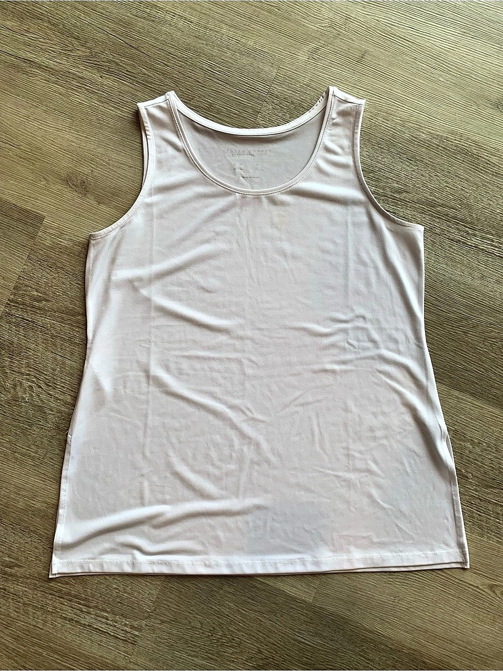 Susan Graver Modern Essentials Liquid Knit Tank Top White Medium